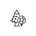 Arboriculture cultivation line icon