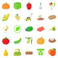 Arboriculture icons set, cartoon style