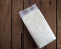 arborio rice on wooden background