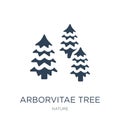 arborvitae tree icon in trendy design style. arborvitae tree icon isolated on white background. arborvitae tree vector icon simple