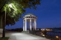 Arbour on the Volga embankment in Yaroslavl at night Royalty Free Stock Photo