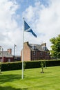 Arbroath Abbey and Saltire, Scotland