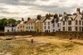 Colorful houses and the beach in Arbroath in Scotland, UK.