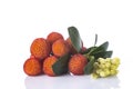 Arbutus unedo fruits isolated on a white background