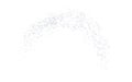 Arc backdrop plume silver texture crumbs. Silverish dust isolated. Vector Royalty Free Stock Photo