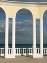 Arc, balustrade and sea Royalty Free Stock Photo