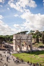 Arc of Constantine and Palatine Hill. View from Colosseum. Rome Italy Royalty Free Stock Photo