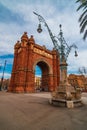 Arc de Triomf or Arco de Triunfo in Spanish - triumphal arch in the city of Barcelona in Catalonia
