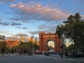 The Arc de Triomf or Arco de Triunfo: a triumphal arch in the city of Barcelona in Catalonia, Spain Royalty Free Stock Photo