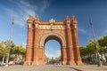 Arc de Triomf, Lluis Companys Promenade and the park in Barcelona, Spain. Royalty Free Stock Photo