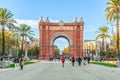 The Arc de Triomf on Passeig de Lluis Companys street in Barcelona Royalty Free Stock Photo