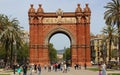 The Arc de Triomf Triumphal Arch in Barcelona, Catalonia, Spain. Built by architect Josep Vilaseca Royalty Free Stock Photo