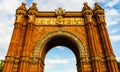 The Arc de Triomf is a triumphal arch in the city of Barcelona in Catalonia, Spain. Triumphal Arch in Barcelona Royalty Free Stock Photo