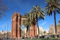 Arc de Triomphe of Barcelona on a sunny day, Catalonia, Spain