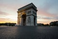 Arc de Triomphe and Champs Elysees, Landmarks in center of Paris Royalty Free Stock Photo