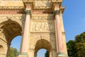The Arc de Triomphe du Carrousel, in Europe, in France, in ile de France, in Paris, in summer, on a sunny day Royalty Free Stock Photo