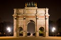 Arc de Triomphe du Carrousel at night Royalty Free Stock Photo