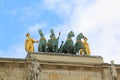 Arc de Triomphe du Carrousel outside of Louvre in Paris, France Royalty Free Stock Photo