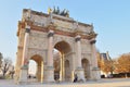 Arc de Triomphe du Carrousel in Paris at sunny day