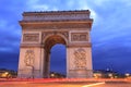 Arc de Triomphe at dusk, Paris