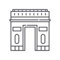 Arc de triomphe icon, linear isolated illustration, thin line vector, web design sign, outline concept symbol with