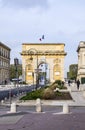 Arc de Triomphe in Montpellier, dating from 1692, with surroun Royalty Free Stock Photo