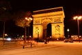 Arc de Triomphe at Night Royalty Free Stock Photo