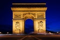 Arc de Triomphe at night, Paris, France Royalty Free Stock Photo