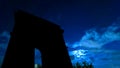 Arc De Triomphe night sky and moon