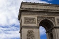 Arc de Triomphe in Paris Afternoon. Paris, Arc de Triomphe During a Sunny and Cloudy Day Royalty Free Stock Photo