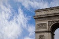Arc de Triomphe in Paris Afternoon. Paris, Arc de Triomphe During a Sunny and Cloudy Day Royalty Free Stock Photo
