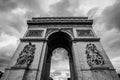 Arc de triomphe Paris city in B&W Royalty Free Stock Photo