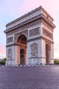 Arc de Triomphe Paris city at sunset Royalty Free Stock Photo