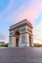 Arc de Triomphe Paris city at sunset Royalty Free Stock Photo