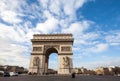 Arc de Triomphe in Paris with beautiful blue sky