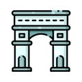 Arc de Triomphe Paris Landmark Icon Vector Illustration Royalty Free Stock Photo