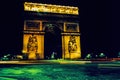 Arc de Triomphe in Paris at night Royalty Free Stock Photo