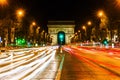 Arc de Triomphe in Paris at night Royalty Free Stock Photo