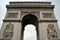 Arc de Triomphe in Paris in rainy day Royalty Free Stock Photo