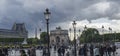 Arc de Triomphe at the Place du Carrousel in Paris France under cloudy weather Royalty Free Stock Photo