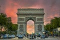 Arc de Triomphe at sunset