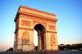 Arc de triomphe at Sunset, Paris Royalty Free Stock Photo