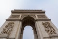 Arc de Triomphe Triumph Arch, or Triumphal Arch on place de l`Etoile in Paris, taken from below. Royalty Free Stock Photo