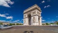 The Arc de Triomphe Triumphal Arch of the Star timelapse is one of the most famous monuments in Paris