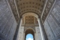 Arc de Triomphe underneath Royalty Free Stock Photo