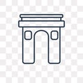 Arc de triomphe vector icon isolated on transparent background,