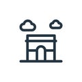 arc de triomphe vector icon isolated on white background. Outline, thin line arc de triomphe icon for website design and mobile,
