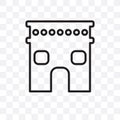 Arc de triomphe vector linear icon isolated on transparent background, Arc de triomphe transparency concept can be used for web an