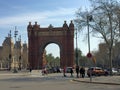 Arc de triumph in Barcelona in Spain 27.2.2017 Royalty Free Stock Photo