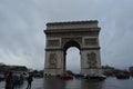 Arc De Triumph or Triomphe, located in the middle of the Place Charles de Gaulle, square in Paris France